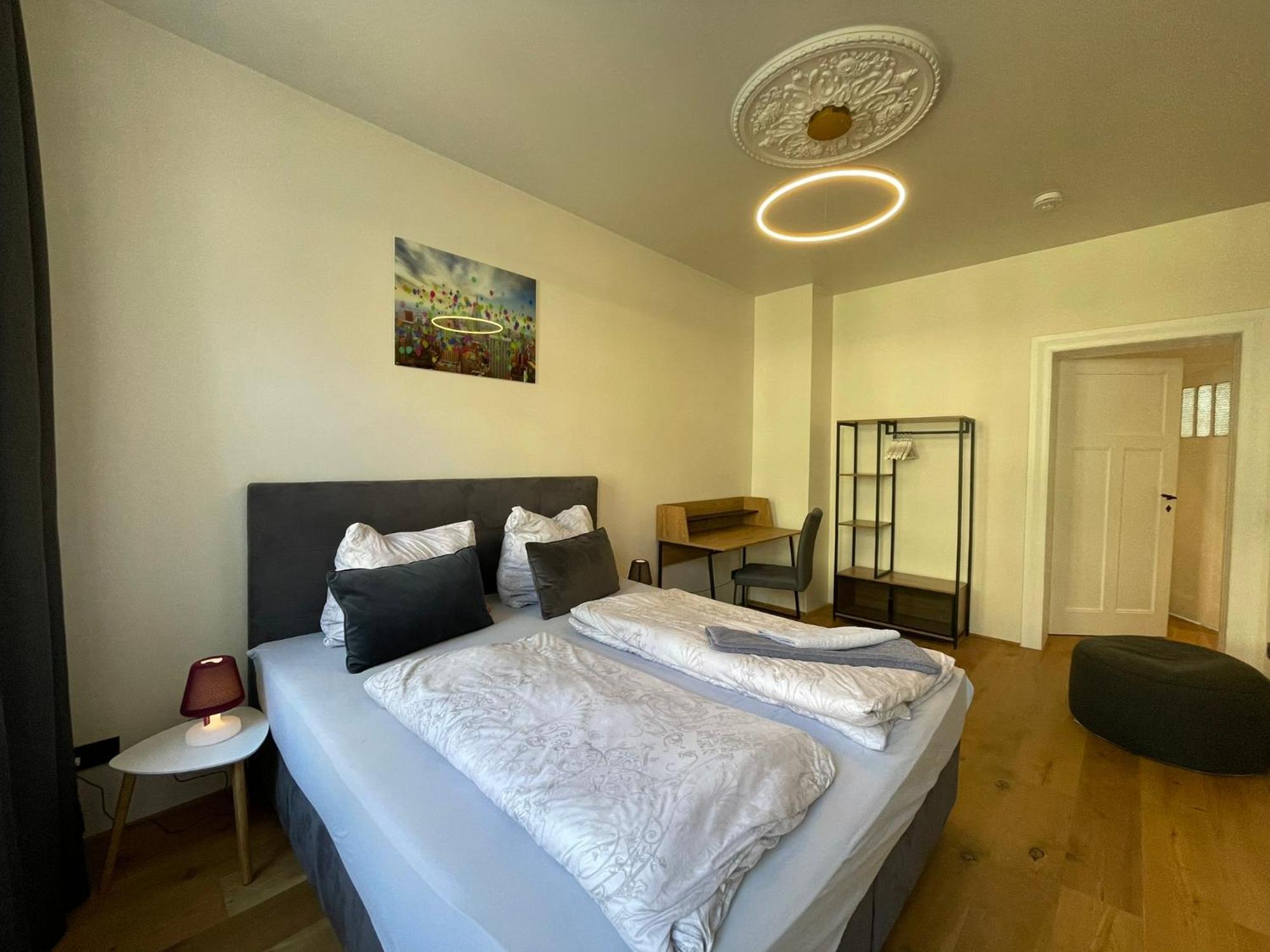 Soul-Apartment Balkon Privatparkplatz 2 Boxspringbetten 55Zoll Tv Wlan 莱比锡 外观 照片