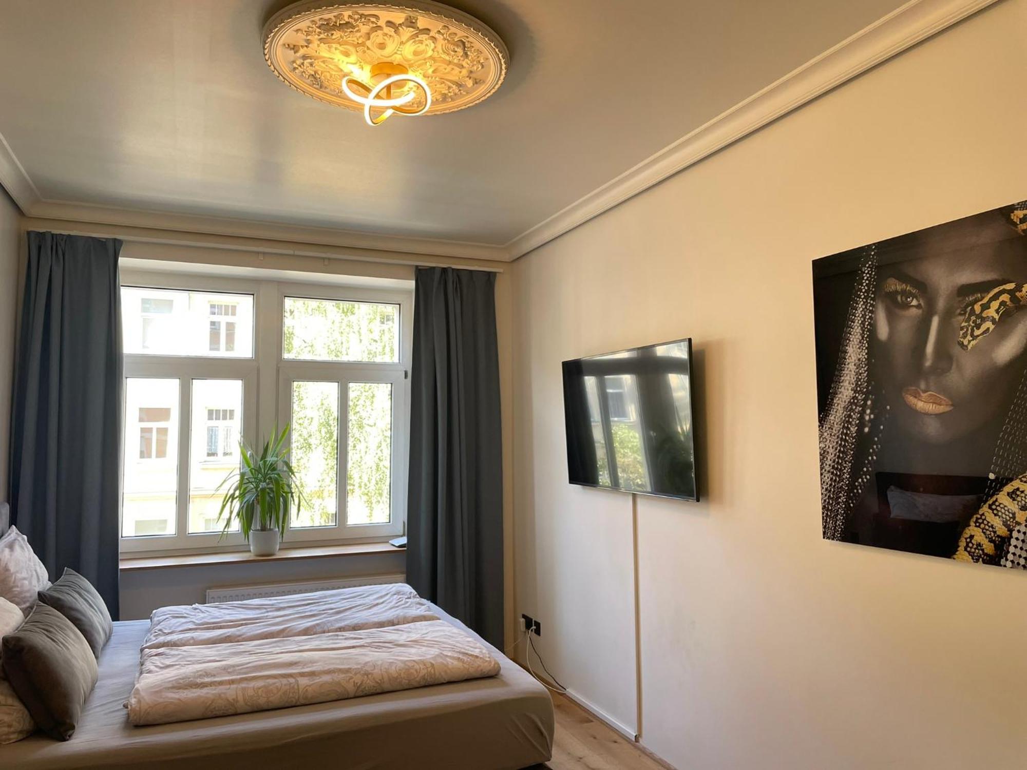 Soul-Apartment Balkon Privatparkplatz 2 Boxspringbetten 55Zoll Tv Wlan 莱比锡 外观 照片
