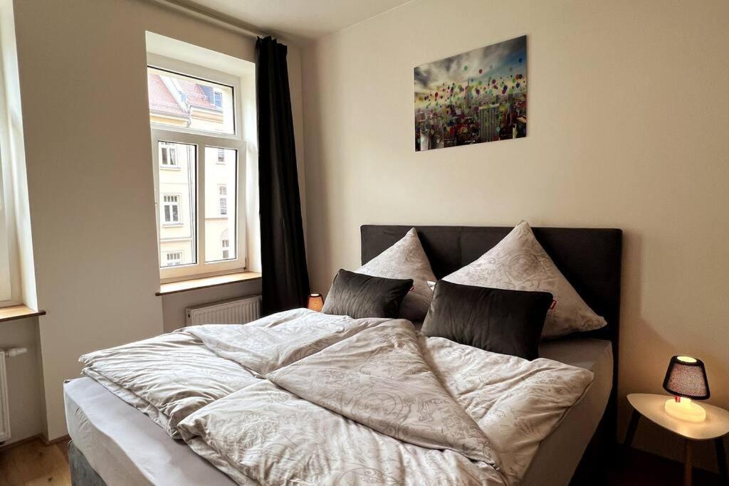 Soul-Apartment Balkon Privatparkplatz 2 Boxspringbetten 55Zoll Tv Wlan 莱比锡 外观 照片