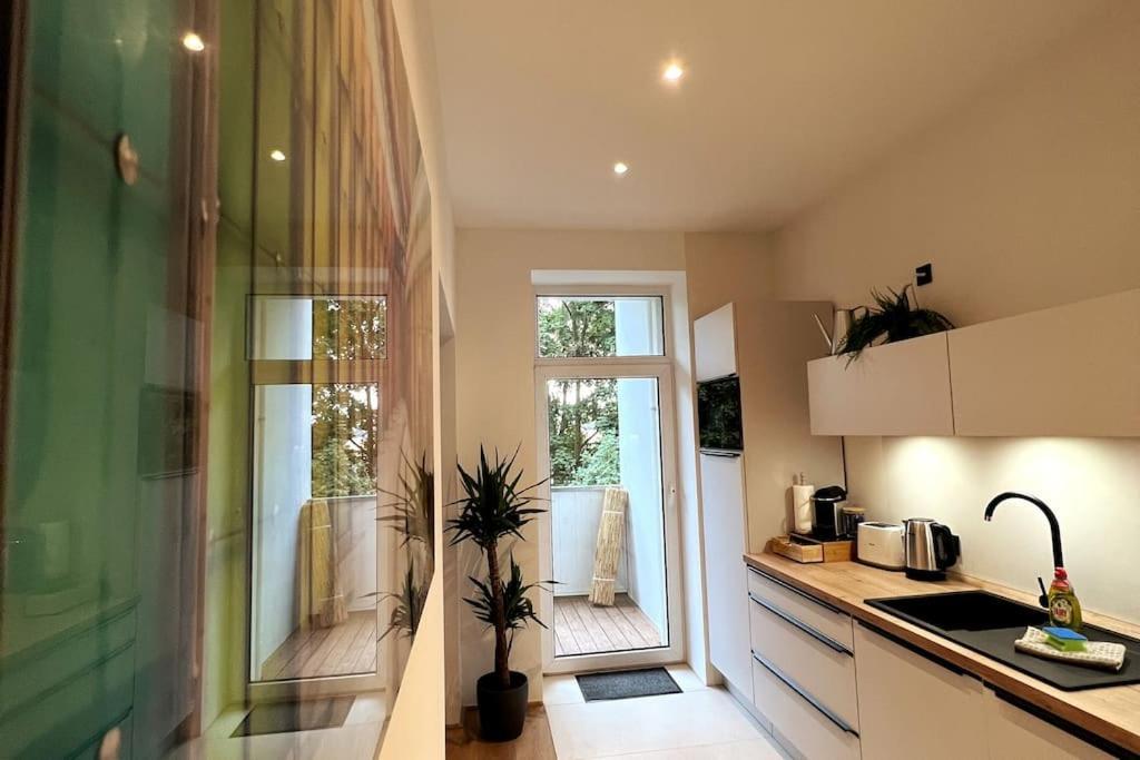 Soul-Apartment Balkon Privatparkplatz 2 Boxspringbetten 55Zoll Tv Wlan 莱比锡 外观 照片