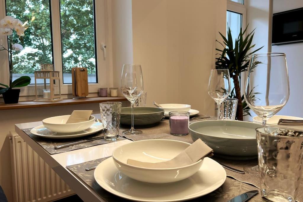 Soul-Apartment Balkon Privatparkplatz 2 Boxspringbetten 55Zoll Tv Wlan 莱比锡 外观 照片