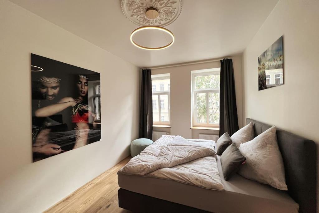 Soul-Apartment Balkon Privatparkplatz 2 Boxspringbetten 55Zoll Tv Wlan 莱比锡 外观 照片