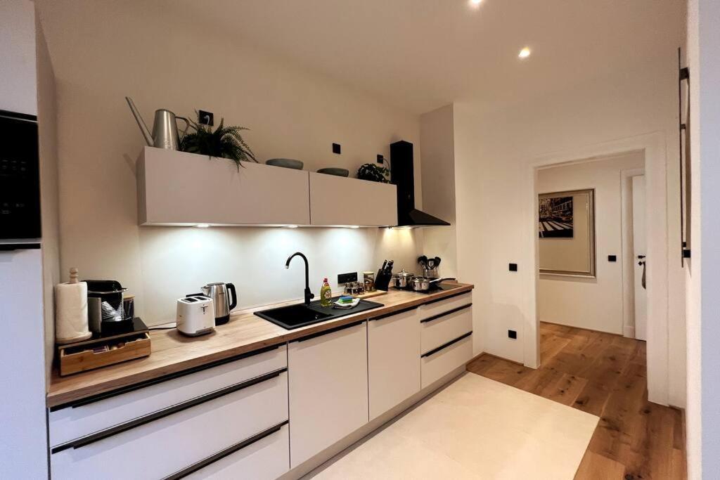 Soul-Apartment Balkon Privatparkplatz 2 Boxspringbetten 55Zoll Tv Wlan 莱比锡 外观 照片